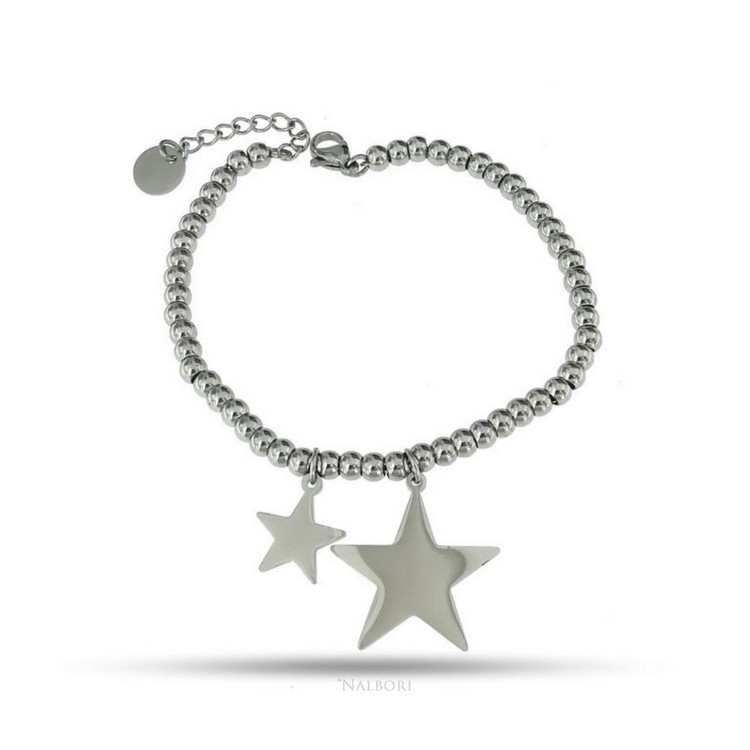RMB|NALBORI bracelet anallergic steel balls with star pendant