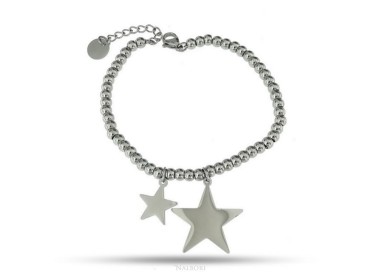 RMB|NALBORI bracelet anallergic steel balls with star pendant