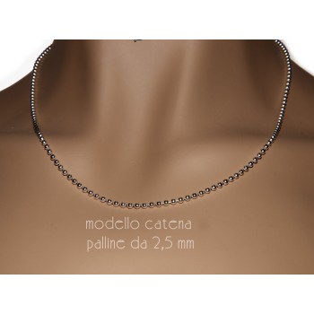 RMB|SILVER 925: Choker necklace dots balls balls 2.5 mm various lengths clear pattern bleached