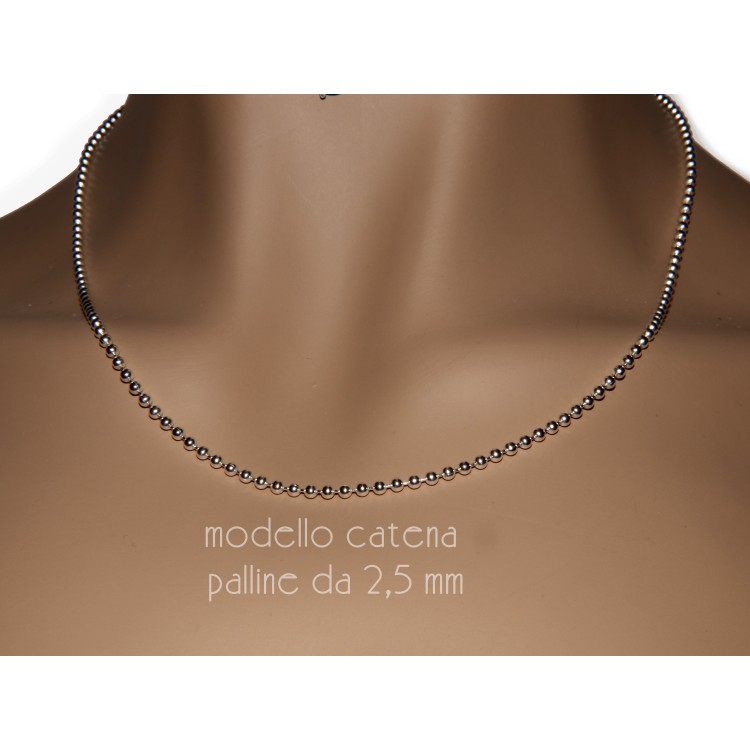 RMB|SILVER 925: Choker necklace dots balls balls 2.5 mm various lengths clear pattern bleached