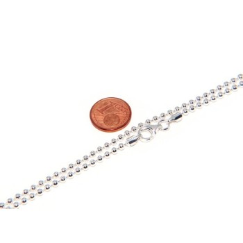 RMB|ARGENTO 925 : Girocollo collana pallini palline balls 2,5 mm varie lunghezze modello chiaro sbiancato