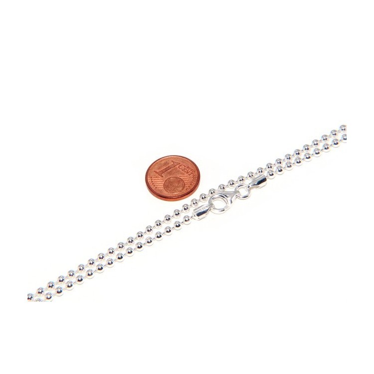 RMB|SILVER 925: Choker necklace dots balls balls 2.5 mm various lengths clear pattern bleached
