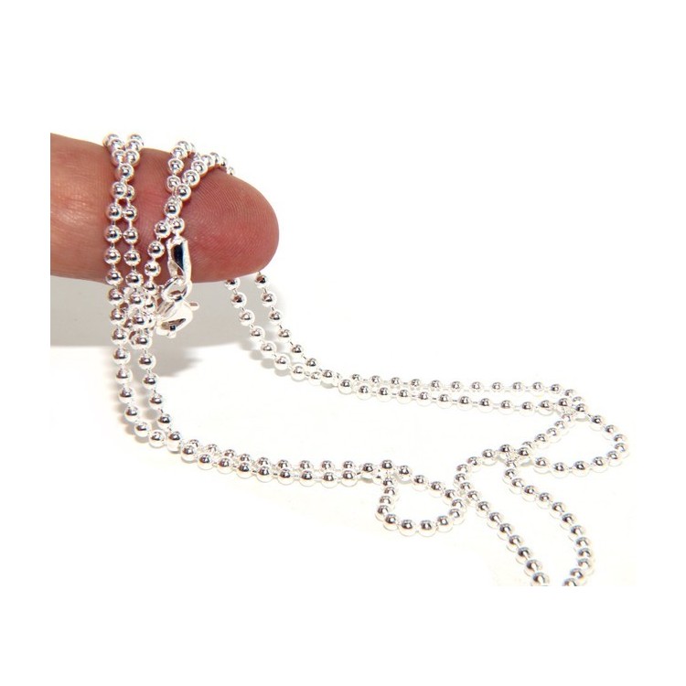 RMB|SILVER 925: Choker necklace dots balls balls 2.5 mm various lengths clear pattern bleached