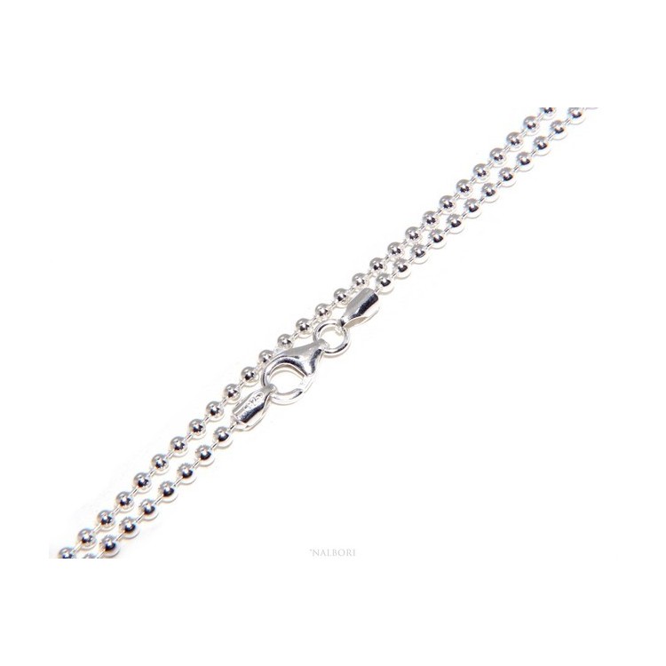 RMB|ARGENTO 925 : Girocollo collana pallini palline balls 2,5 mm varie lunghezze modello chiaro sbiancato