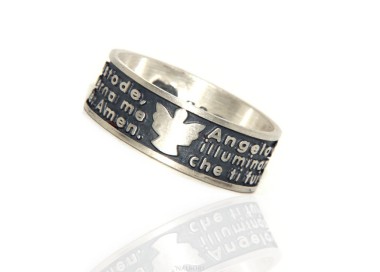 RMB|Anello Argento 925 da uomo donna fascia preghiera Angelo di Dio italiano  Serie Mistika di Nalbori