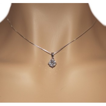 RMB|Collier necklace 925 silver man woman point light bright white zircon 8 mm