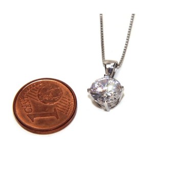 RMB|Collier necklace 925 silver man woman point light bright white zircon 8 mm