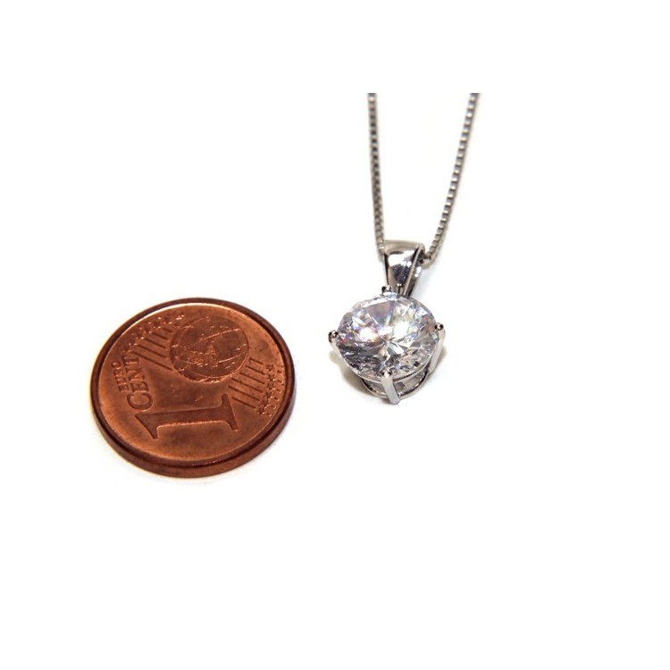 RMB|Collier necklace 925 silver man woman point light bright white zircon 8 mm