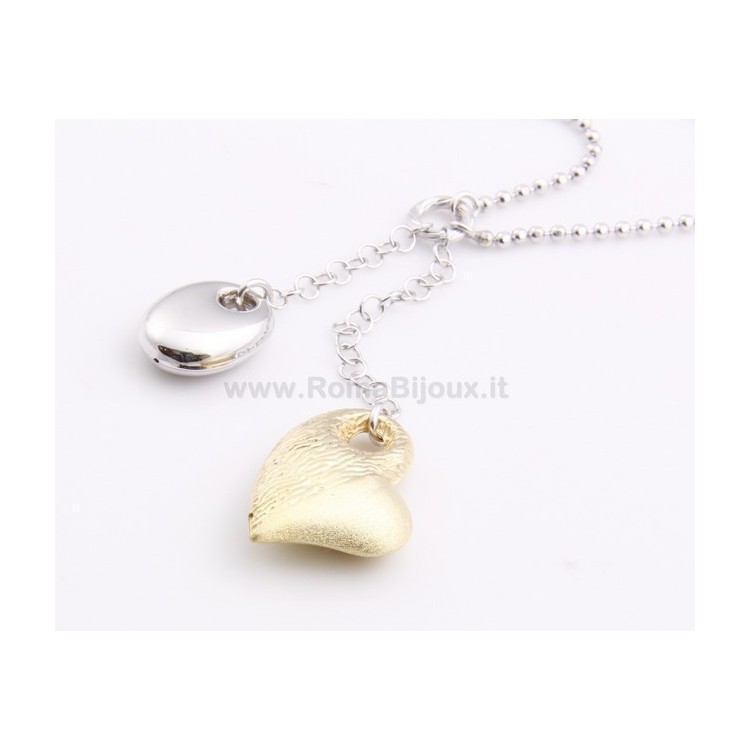 RMB|ARGENTO 925: Girocollo Beads Faux Saliscendi con Ciondolo Cuore Giallo