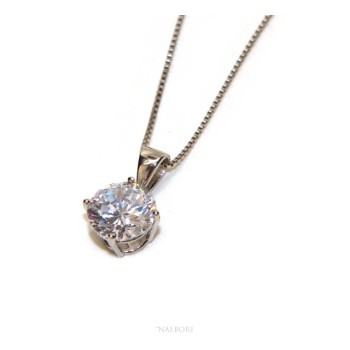 RMB|Collier necklace 925 silver man woman point light bright white zircon 8 mm