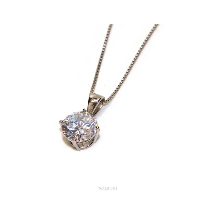 RMB|Collier necklace 925 silver man woman point light bright white zircon 8 mm