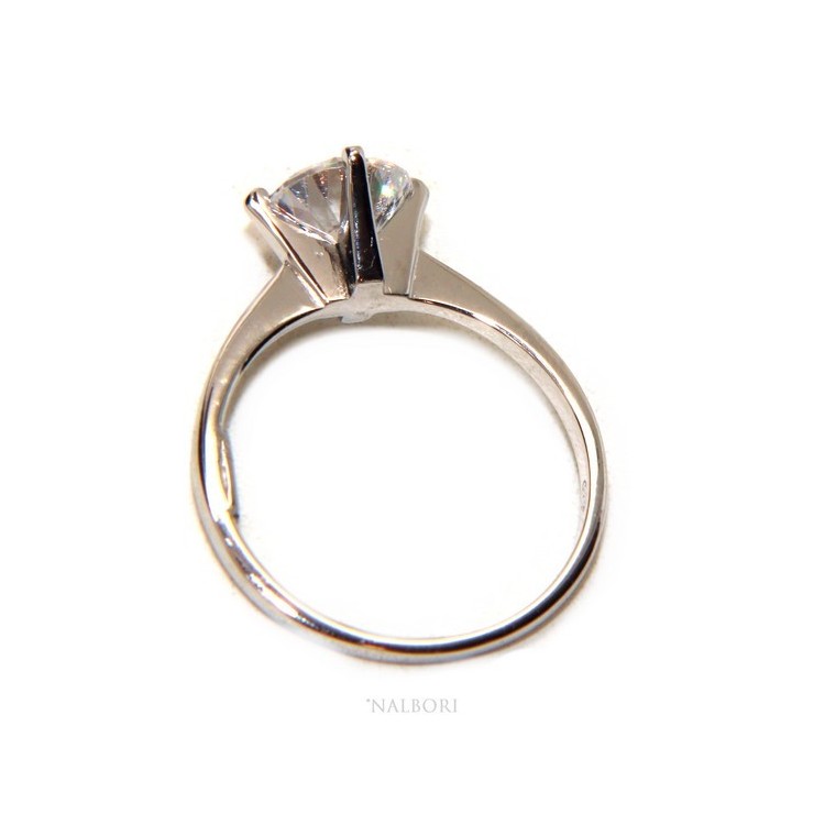 RomaBijoux|silver 925  Solitaire with zircon 7,0 mm brilliant cut