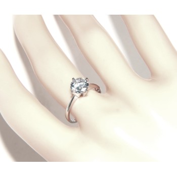 RomaBijoux|silver 925  Solitaire with zircon 7,0 mm brilliant cut