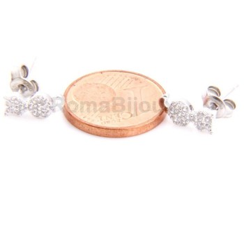 RMB|Argento 925 : orecchini donna zirconi bianchi gatto gattino coda contrariè