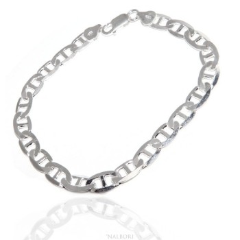 RMB|SILVER 925: Necklace or Bracelet man marine navy crosspiece 7 x 13 mm solid full diamond