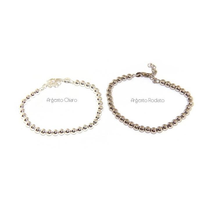 RMB|SILVER 925: Bracelet man woman balls 5 mm lung 15:00 20:00 cm