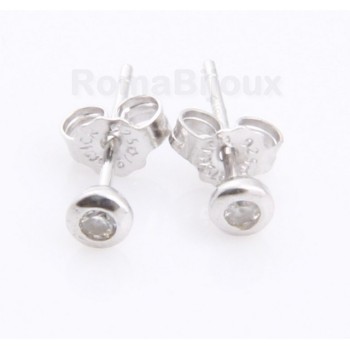 RMB| Silver :   earrings woman or man micro chives 2mm cubic zirconia