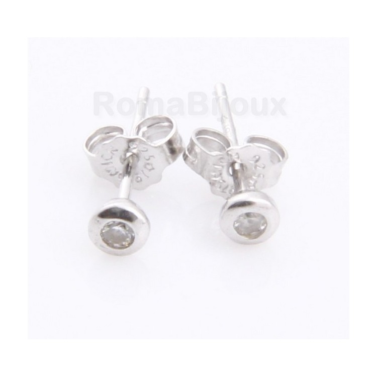 RMB| Silver :   earrings woman or man micro chives 2mm cubic zirconia