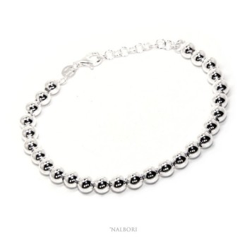 RMB|SILVER 925 Bracelet man woman balls 6 mm light