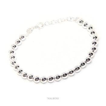RMB|SILVER 925 Bracelet man woman balls 6 mm ultralight balls