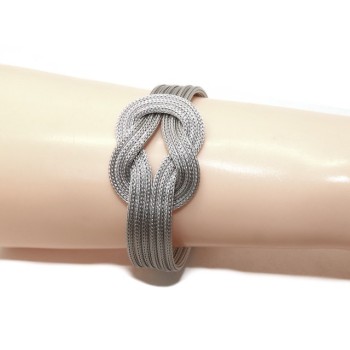 RMB|NALBORI Bracciale da donna fox tail 6 fili con nodo piano polso sottile circonferenza  14,50 - 16 cm