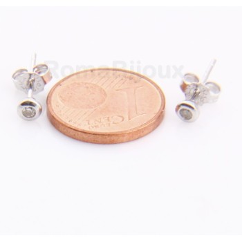 RMB|Argento 925 : orecchini donna uomo micro cipollina 2mm zirconi bianchi