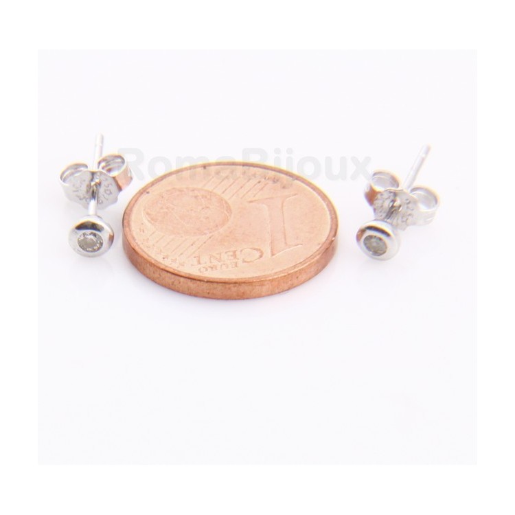 RMB| Silver :   earrings woman or man micro chives 2mm cubic zirconia