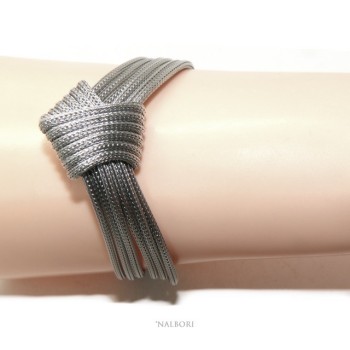 RMB|SILVER 925 Women's bracelet fox tail 5 strands with simple knot