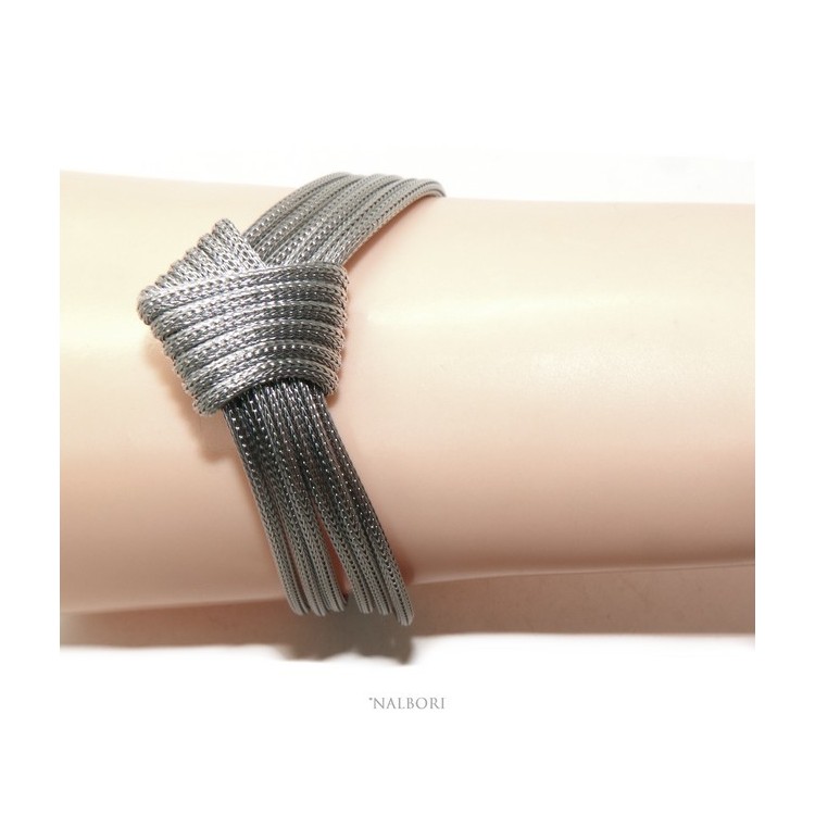 RMB|SILVER 925 Women's bracelet fox tail 5 strands with simple knot