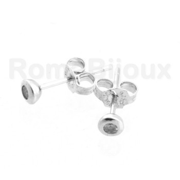 RMB| Silver :   earrings woman or man micro chives 2mm cubic zirconia