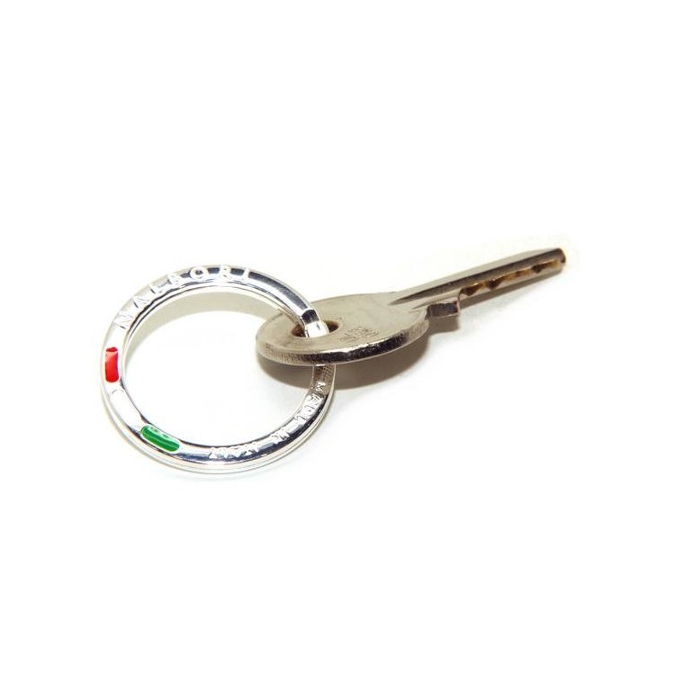 RMB|Key ring man or woman with massive printed ring made in Italy Italian flag enamel