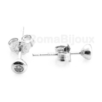 RMB| Silver :   earrings woman or man micro chives 2mm cubic zirconia