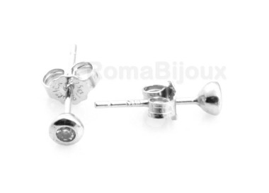 RMB| Silver :   earrings woman or man micro chives 2mm cubic zirconia