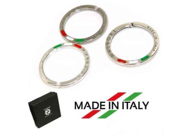 RMB|Portachiavi uomo o donna ad anello massiccio stampato made in italy bandiera italiana smaltata tre colori
