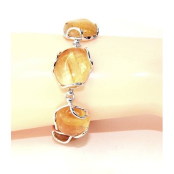 RMB|Bracciale donna in Argento 925 e pietre di citrino naturale giallo 30 gr nalbori