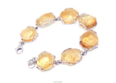 RMB|nalbori Bracciale donna in Argento 925 e pietre di citrino naturale giallo 30 gr