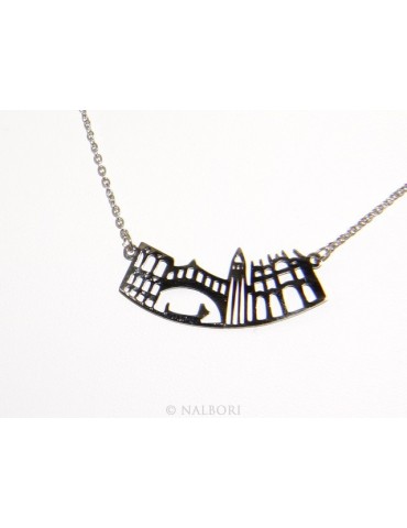 Steel: Exclusive necklace forzatina city skyline souvenirs of Italy Venice