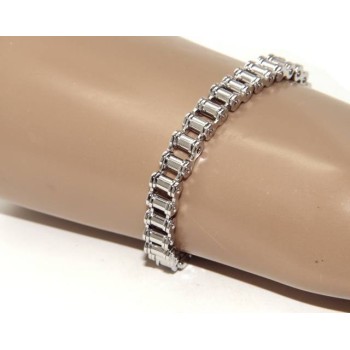 RMB|nalbori Stainless steel bracelet chain hypoallergenic ip silver 9 mm wrist 16 - 19 cm