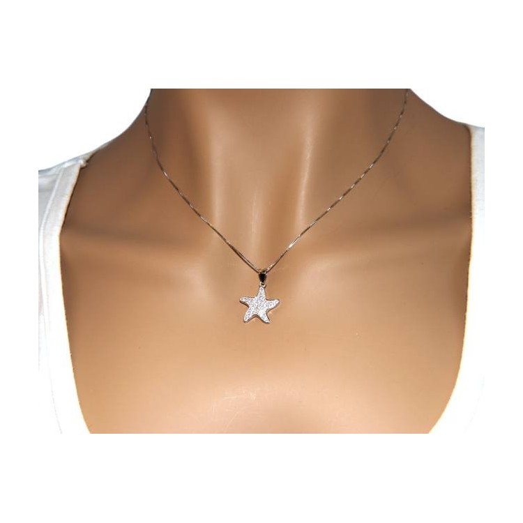 RMB|Silver 925: Necklace Venetian woman necklace with starfish pendant pavé zircons NALBORI