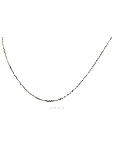 Choker necklace forzatina Diamond coated 1mm SILVER 925 Rhodium. 45 or 50 cm for men and women