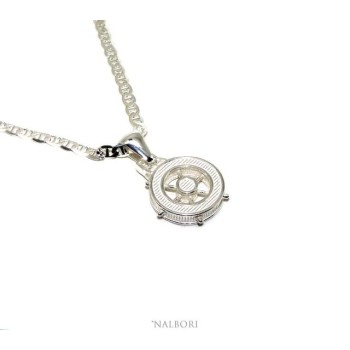 RMB|SILVER 925 solid: Marine necklace for men with rudder pendant NALBORI