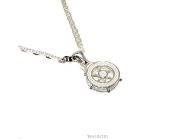 RMB|SILVER 925 solid: Marine necklace for men with rudder pendant NALBORI
