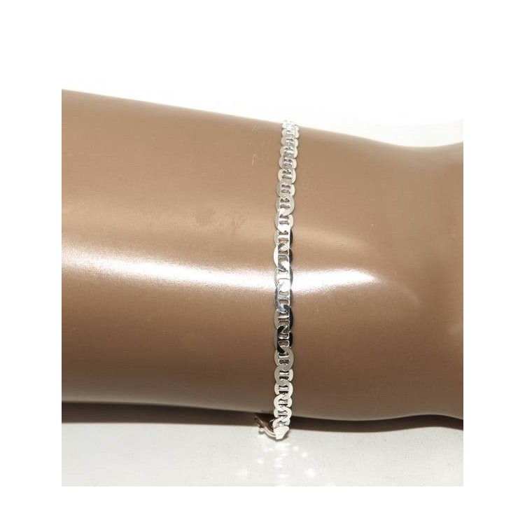 RMB|braccialetto ARGENTO 925 : Collana o Bracciale uomo catena maglia marina 3 mm massiccia chiara