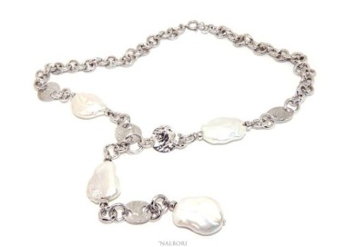 RMB|Collana collier argento 925 da donna con grandi perle barocche naturali nalbori