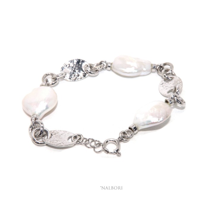 RMB|Bracciale donna in Argento 925 e perla barocca scaramazza naturale