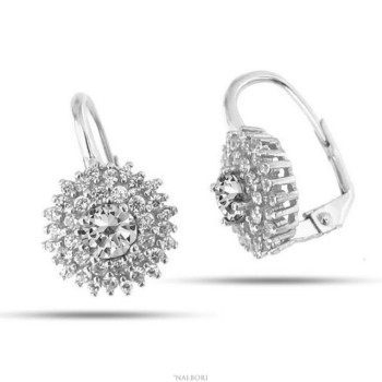 RMB|Woman earrings in silvered 925 sterling silver round of cubic zirconia 13mm