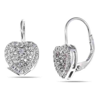 RMB|Orecchini donna monachella argento 925 cuore micropavè di zirconi NALBORI