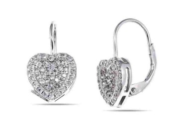 RMB|Woman earrings in silver 925 silver heart micropavè of cubic zirconia 10,5mm
