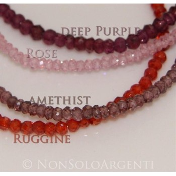 RMB|Argento 925 : Bracciale Donna semipreziosi pietre zirconi naturali chiusura gancio mis 17