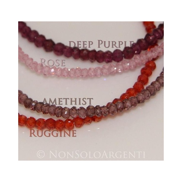 RMB|Argento 925 : Bracciale Donna semipreziosi pietre zirconi naturali chiusura gancio mis 17